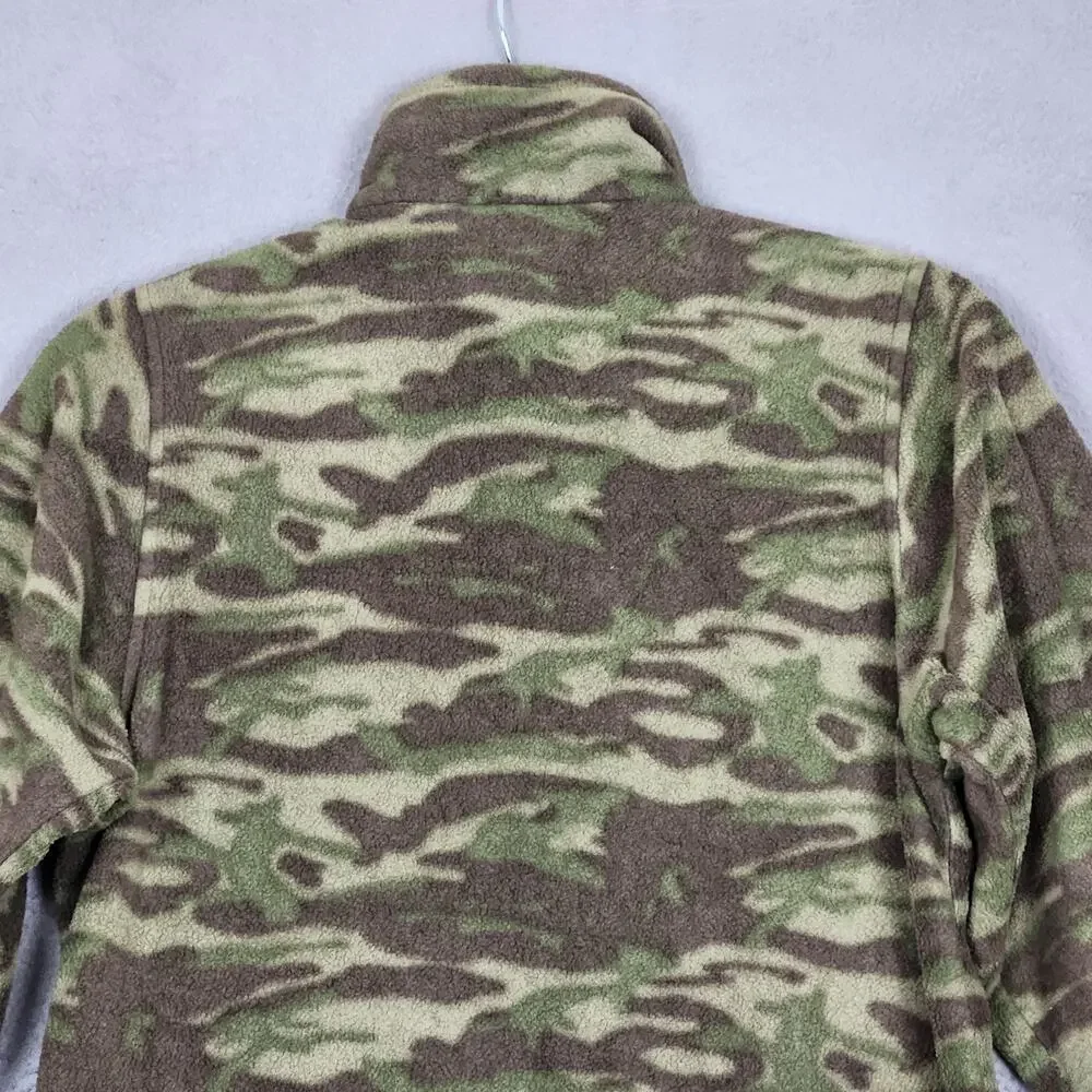 Columbia Jacket Youth 10/12 Green Camo Fleece Full Zip Outdoors Hunting Warm